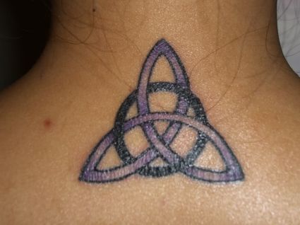 Celtic Knot Back Of Neck Tattoo